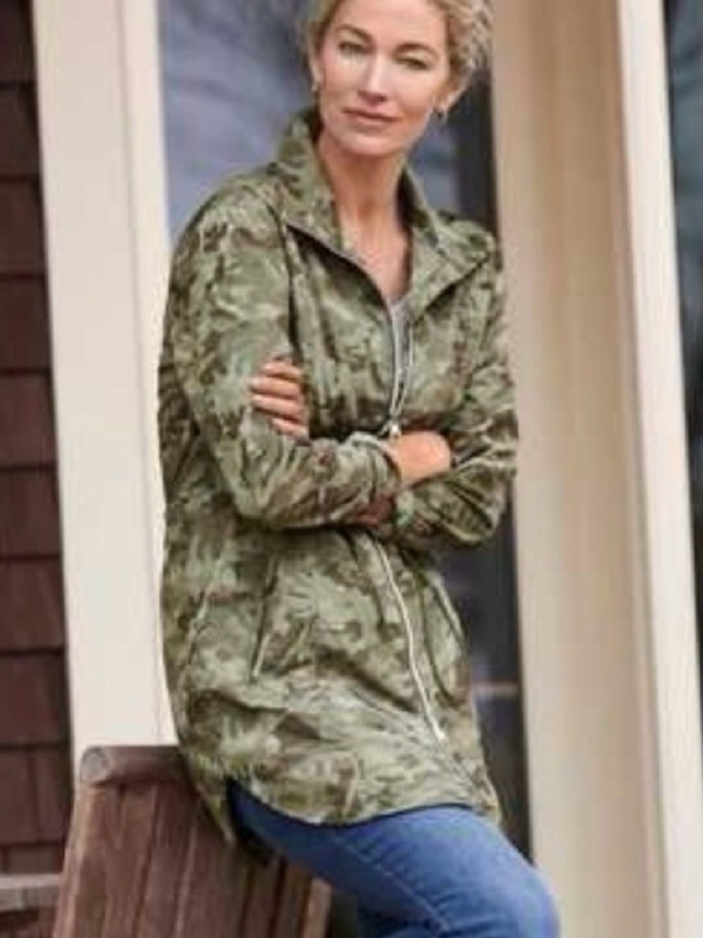 Tommy Bahama Olive Green Camouflage Utility Jacket